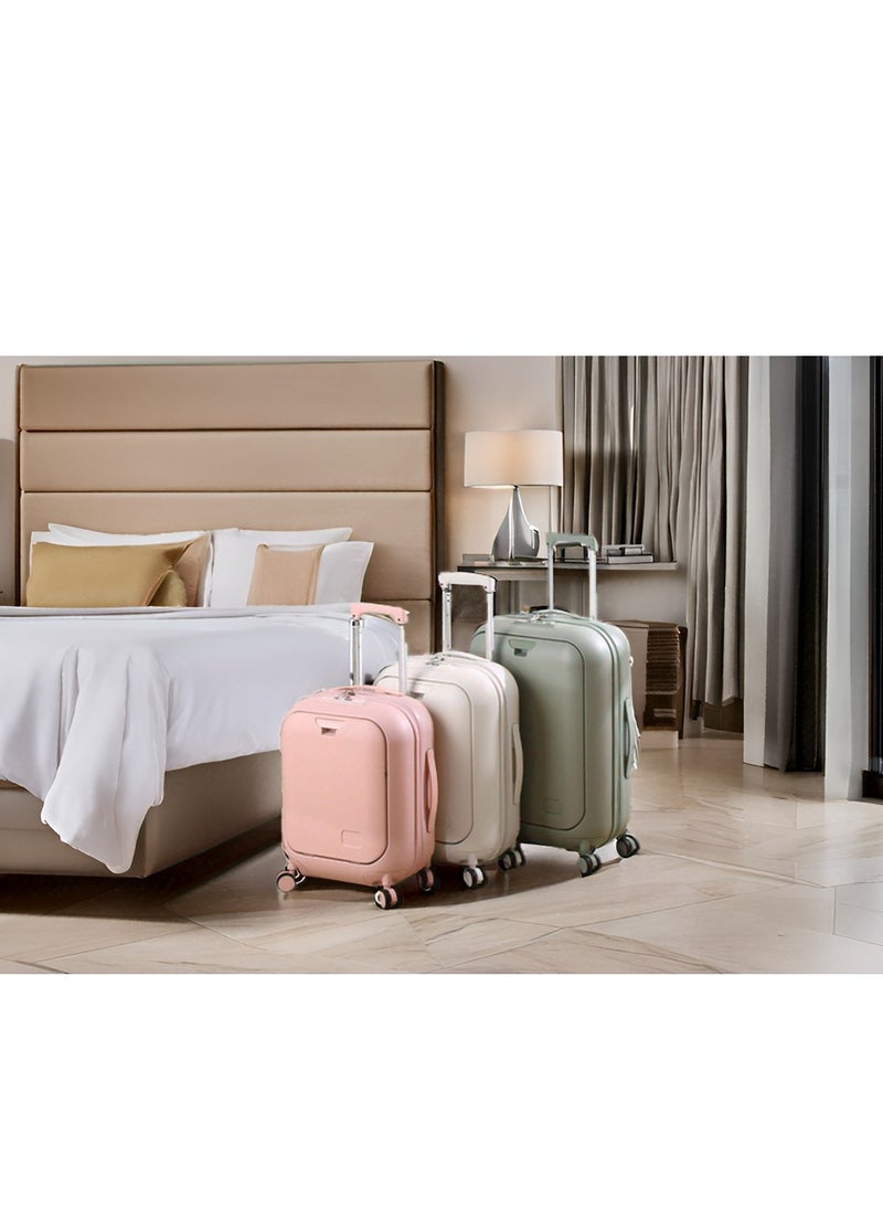Skycare Carry On Luggage - Durable Hardside Suitcases with USB Front Laptop Pocket, Aluminum Frame, and TSA Lock - Available in 18
