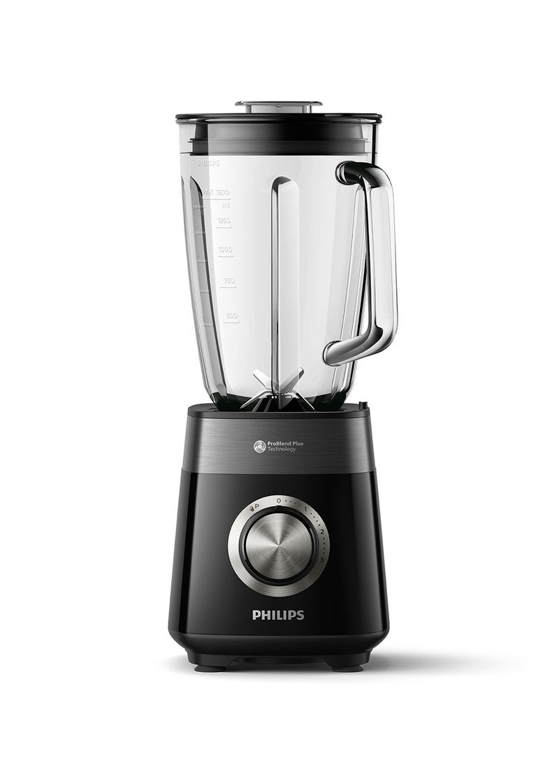5000 Series Blender,3 Speed+ Pulse, ProBlend Plus Technology, Chopper & Mill Attachment 2 L 1200 W HR3033/00 Black