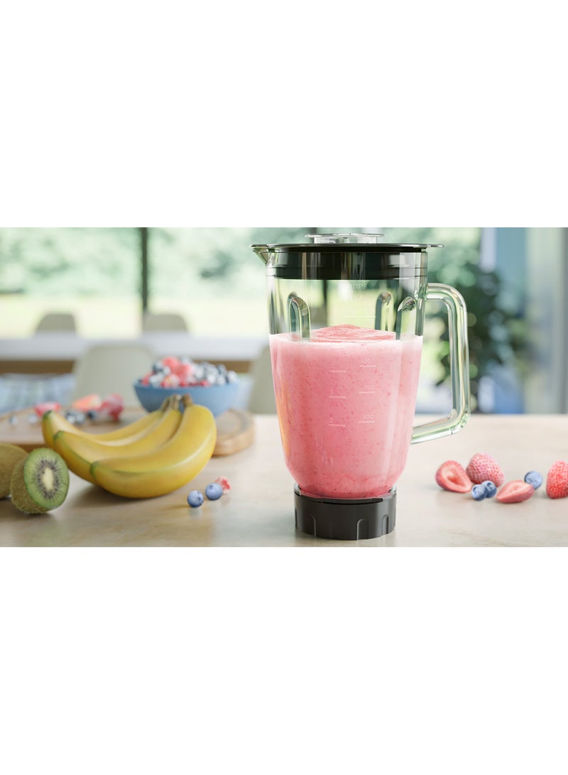 5000 Series Blender,3 Speed+ Pulse, ProBlend Plus Technology, Chopper & Mill Attachment 2 L 1200 W HR3033/00 Black