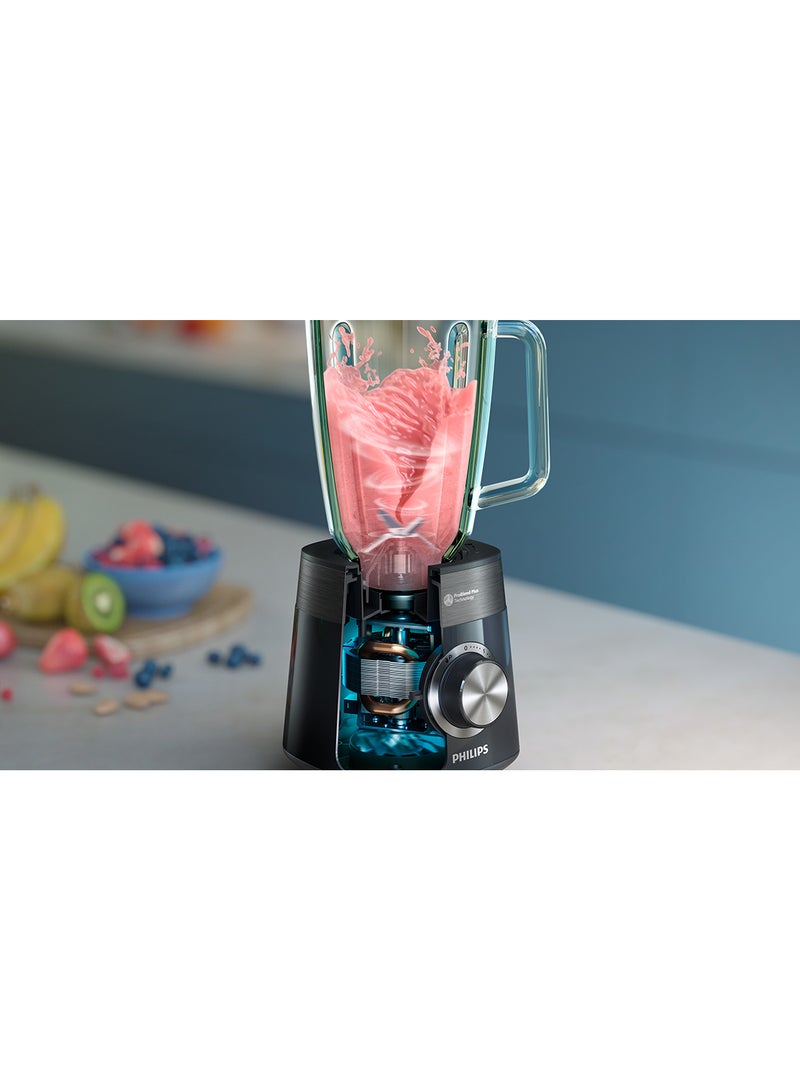 5000 Series Blender,3 Speed+ Pulse, ProBlend Plus Technology, Chopper & Mill Attachment 2 L 1200 W HR3033/00 Black