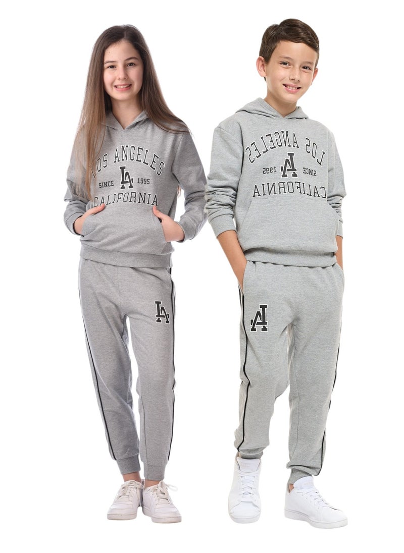 Boys and Girls' Relaxed Fit 2-Piece Hoodie and Jogger Set (8-14 yrs) Grey