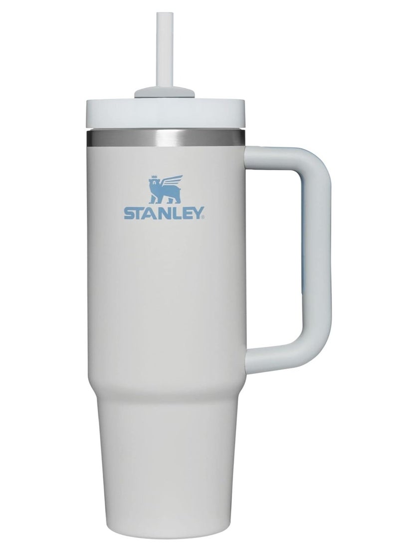 30oz Tumbler with Handle Insulated Stainless Steel Travel Coffee Mug with Straw & Medium Water Bottle Cup for Hot & Cold Beverages