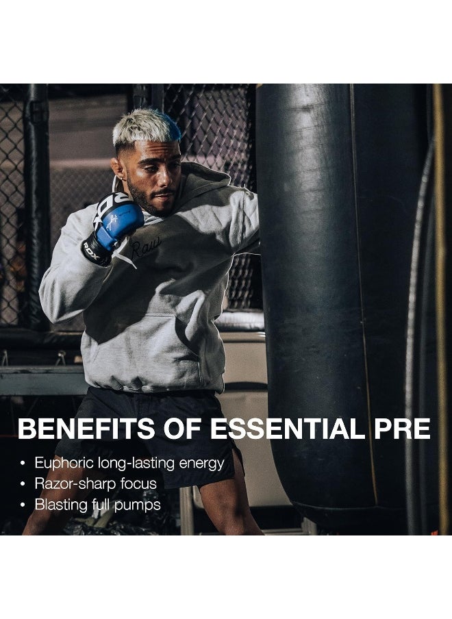Essential Pre-Workout | Unmatched Energy & Focus | Enhanced Muscle Pumps | For All Athletes | Caffeine Fueled | L-Citrulline Enhanced | Ultimate Workout Boost | Blue Raspberry | 30 Servings