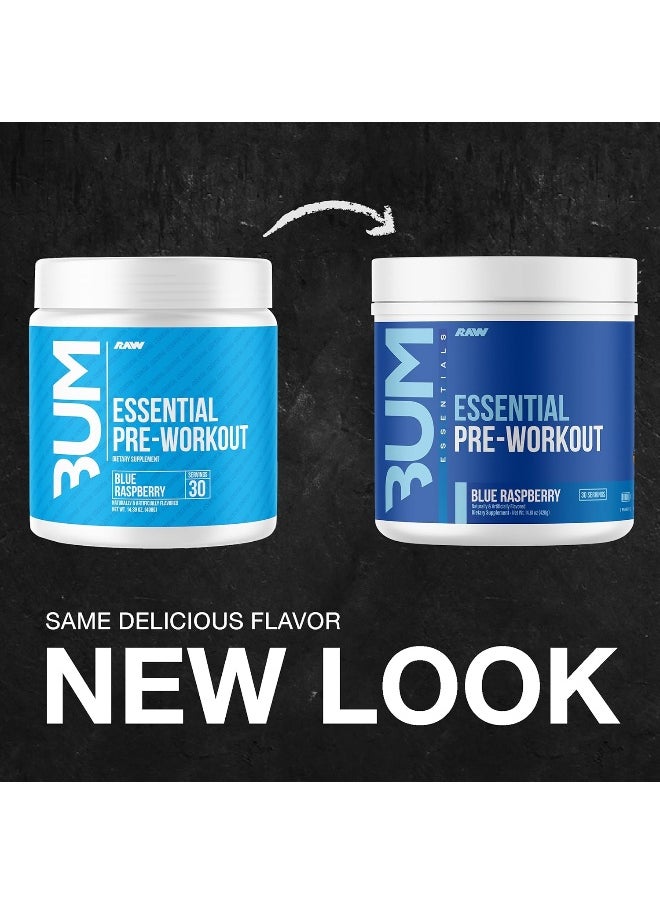 Essential Pre-Workout | Unmatched Energy & Focus | Enhanced Muscle Pumps | For All Athletes | Caffeine Fueled | L-Citrulline Enhanced | Ultimate Workout Boost | Blue Raspberry | 30 Servings