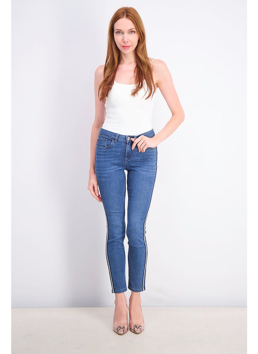 Women Regular Fit Washed Stretchable Jeans, Blue