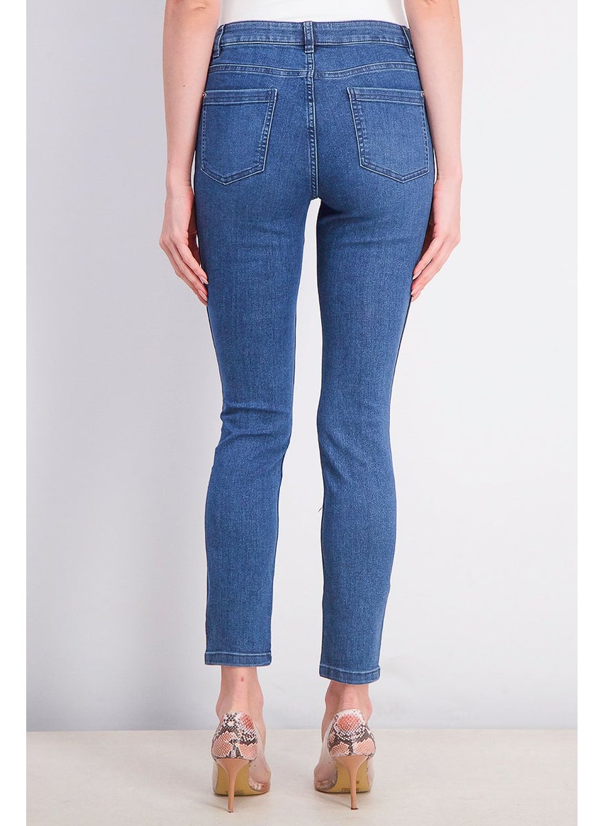 Women Regular Fit Washed Stretchable Jeans, Blue