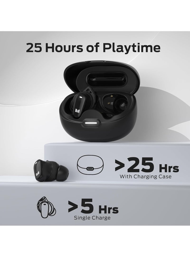 N-Lite 206 Wireless Earbuds Bluetooth 5.4 in Ear Headphones, Bluetooth Ear Buds Built-in Microphone, Touch Control, Comfortable Fit, USB-C Fast Charging, IPX6 Waterproof, 25H Playtime