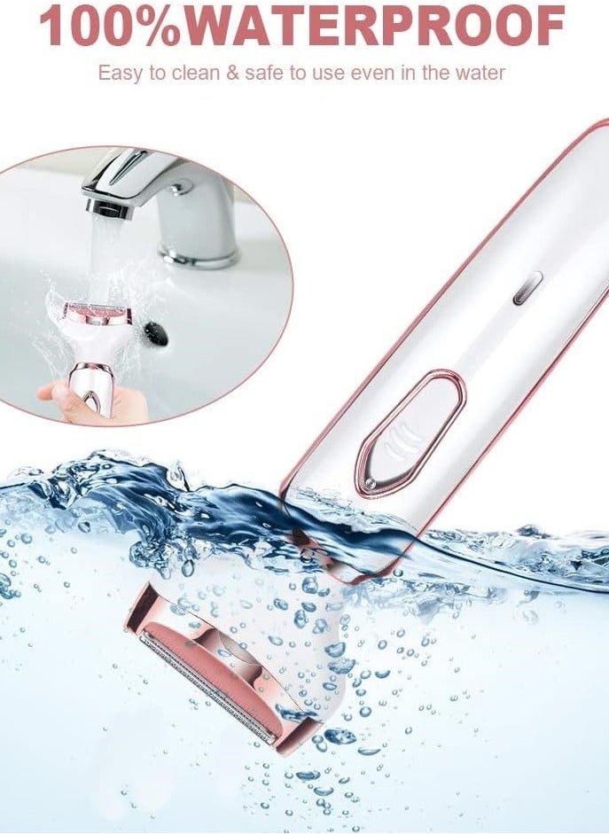 4 in 1 Electric Razor for Women Bikini Trimmer, Women's Shaver Cordless Wet and Dry Shaver for face, Legs and underarms, Replaceable Trimmer Head