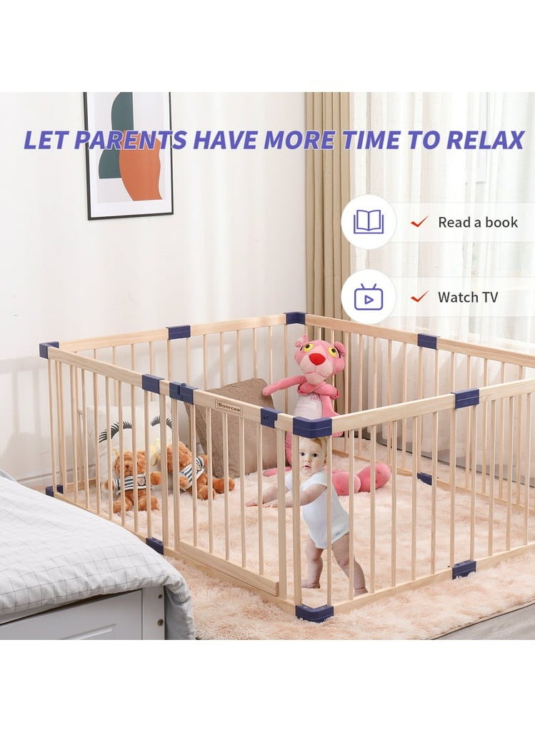 Foldable Wooden Playpen 180 x 180 Cm