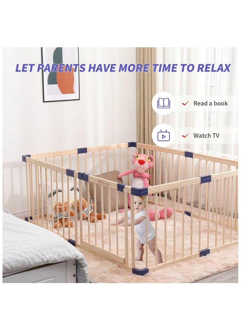 Foldable Wooden Playpen 180 x 180 Cm