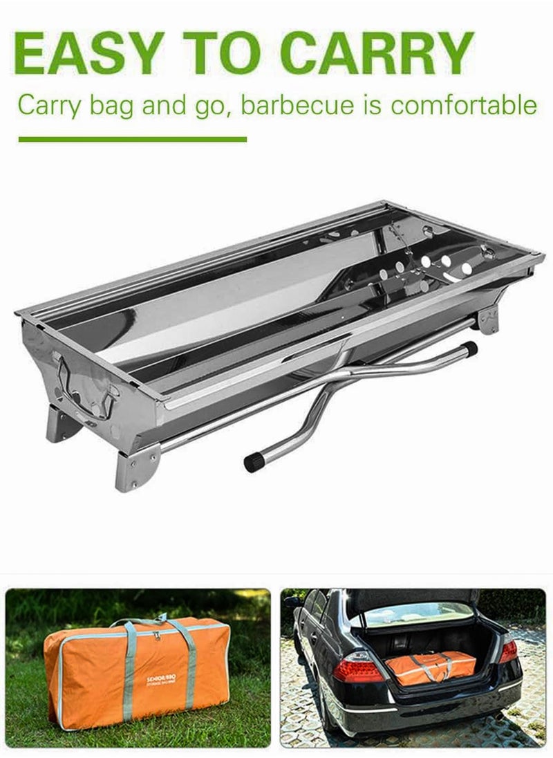 Portable Charcoal Grills,Stainless Coating BBQ Grill Small Charcoal, Storage Shelf Hooks for Party Picnic Travel Home,Camping,Hiking, Picnic Patio Backyard Large