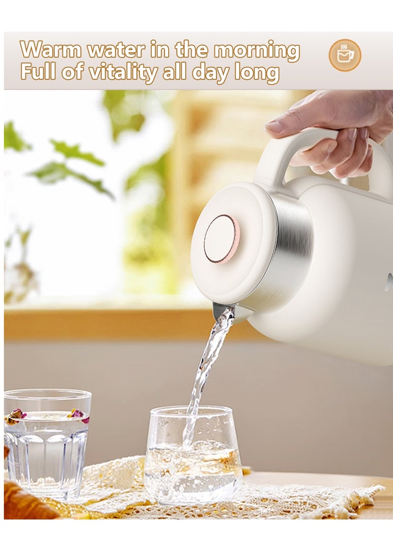 ZOLELE Smart Electric Kettle HK152 Cordless 1.5L Electric Kettle, Fast Boiling 6 Speed Temperatue Settings, Auto Shut-Off, LED Indicator Lights - White