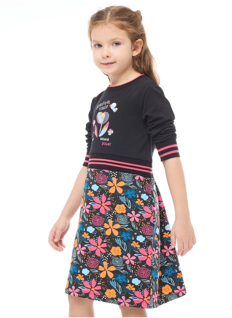 Embellished Floral Printed Dress