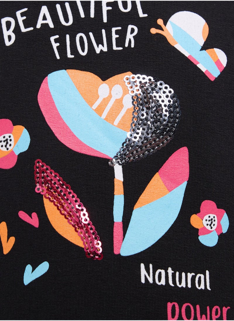Embellished Floral Printed Dress