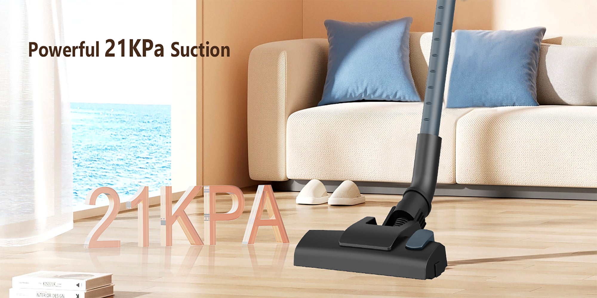 SCV15 Vacuum Cleaner Corded with 21KPa Handheld Vacuum Powerful Suction, Adjustable Lightweight 3 in 1 Stick Vacuum with HEPA Filter for Hard Floor