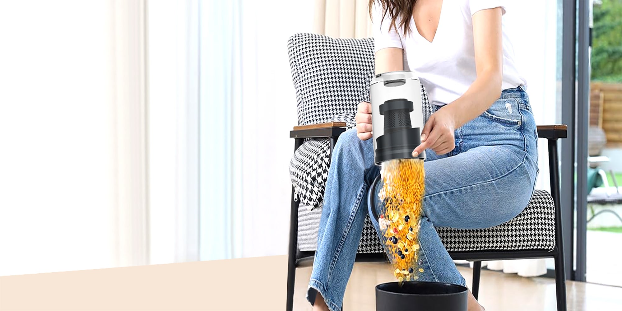 SCV15 Vacuum Cleaner Corded with 21KPa Handheld Vacuum Powerful Suction, Adjustable Lightweight 3 in 1 Stick Vacuum with HEPA Filter for Hard Floor