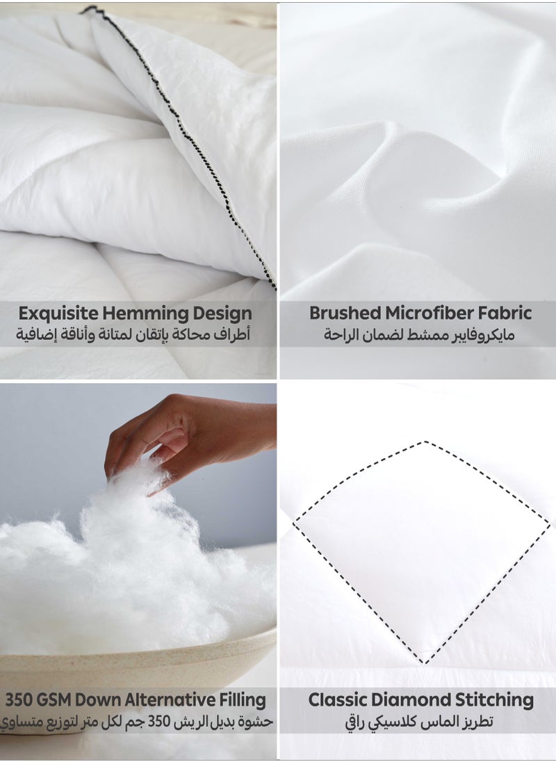 Comforter Duvet Insert – Size 220x240 cm – All Season Quilt with 350 GSM Soft Luxury Down Alternative Filling – Diamond Quilted for King Bed