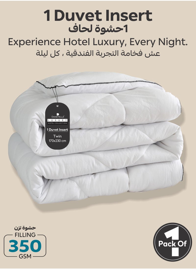 Comforter Duvet Insert –Size170x230 cm – All Season Quilt with 350 GSM Soft Luxury Down Alternative Filling – Diamond Quilted for Twin Bed