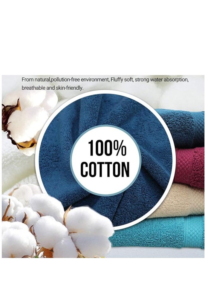 Towel Set Luxury Hotel Quality 600 GSM Genuine Combed Cotton, Super Soft & Absorbent Family Bath Towels 6 Piece Set -  2 Bath Towels, 2 Hand Towels, 2 Washcloths - Electric Blue