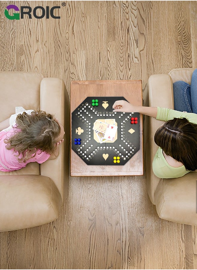 Jackaroo Board Game,Ludo Board Game,Folding Board Game for 4 Players with 16 Marbles and Cards,38 cm x 38 cm Size,Jackaroo Game Family Game Marble Game