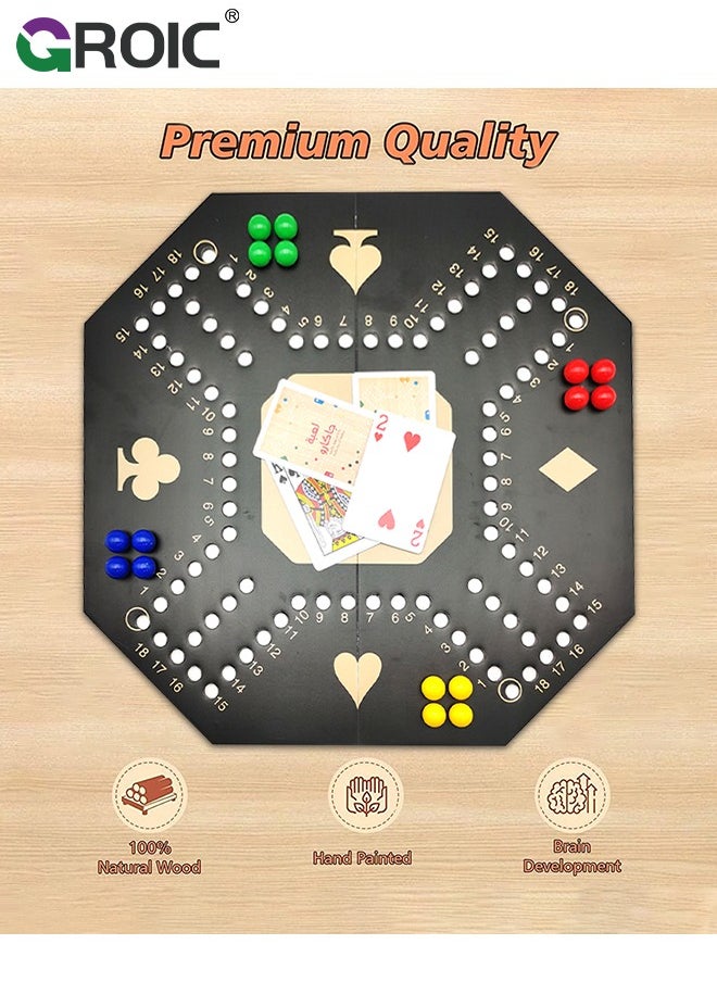 Jackaroo Board Game,Ludo Board Game,Folding Board Game for 4 Players with 16 Marbles and Cards,38 cm x 38 cm Size,Jackaroo Game Family Game Marble Game