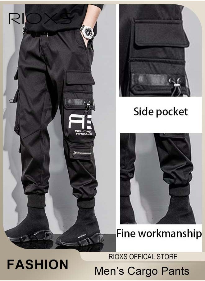 Men's Fashionable Cargo Pants, Casual Workout Jogging Drawstring Pants with Multiple Pockets, Regular Fit Drawstring Sweatpants, Comfortable Cargo Jogger Trousers, Suitable for Outdoor Activities and Daily Leisure