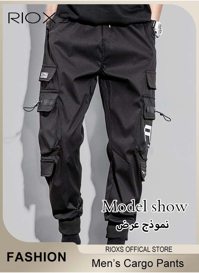 Men's Fashionable Cargo Pants, Casual Workout Jogging Drawstring Pants with Multiple Pockets, Regular Fit Drawstring Sweatpants, Comfortable Cargo Jogger Trousers, Suitable for Outdoor Activities and Daily Leisure