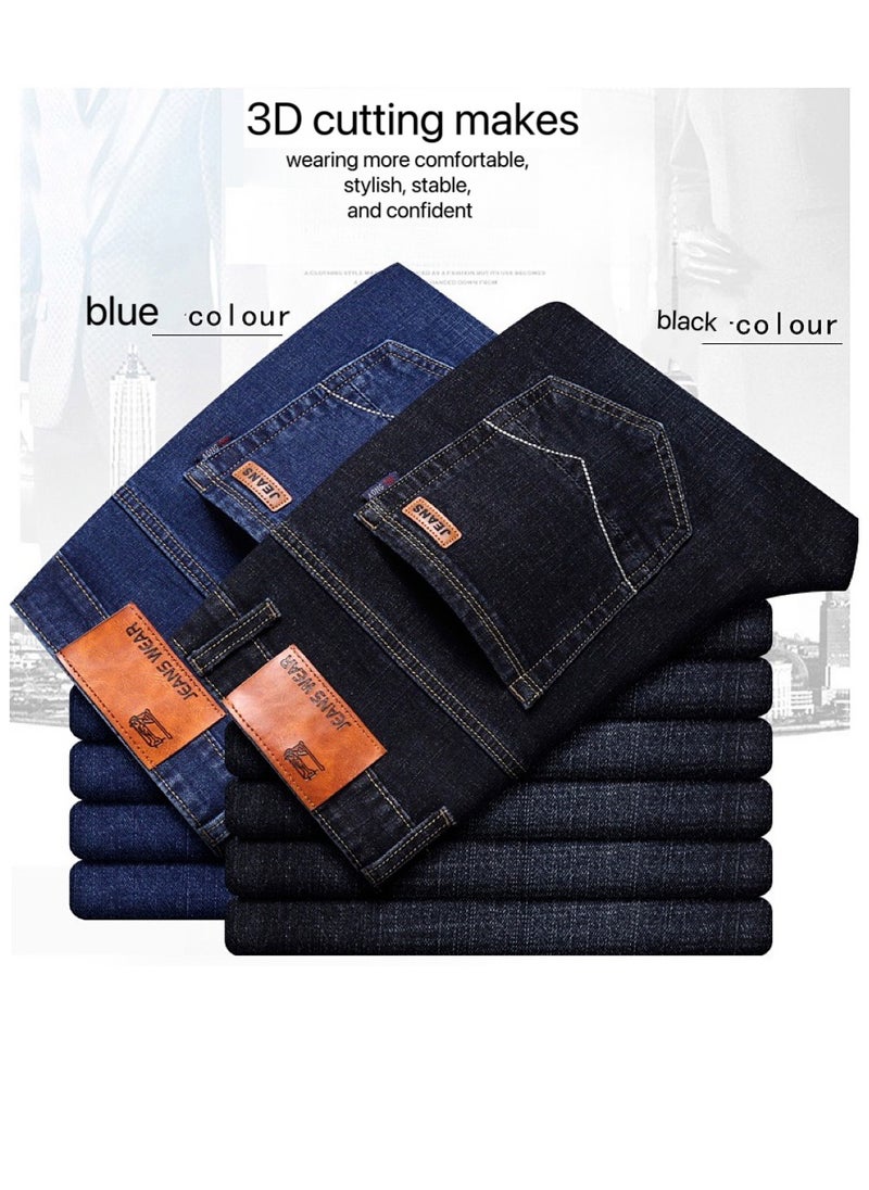Mens jeans pants straight fit tapered leg skinny jean for work and casual BL34