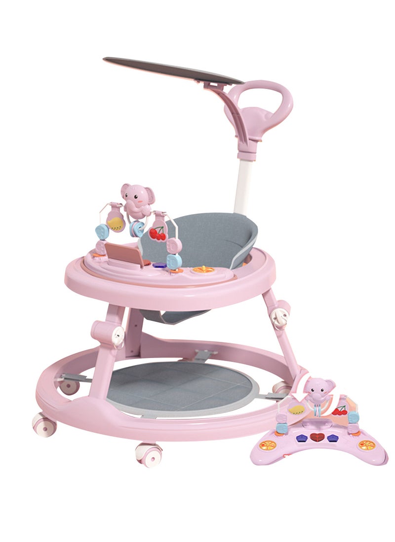 Anti-Roll Baby Learning Walker With Detachable Toy Tray And Music