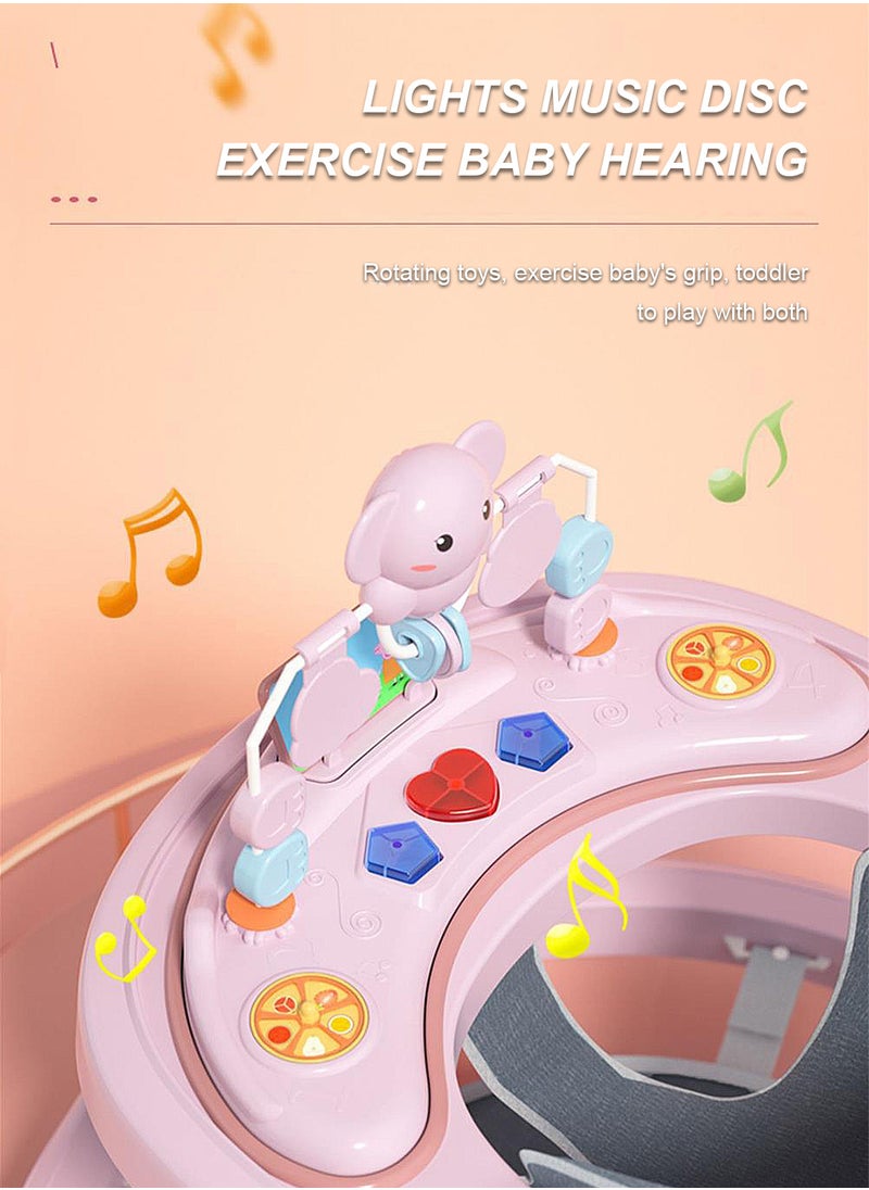 Anti-Roll Baby Learning Walker With Detachable Toy Tray And Music