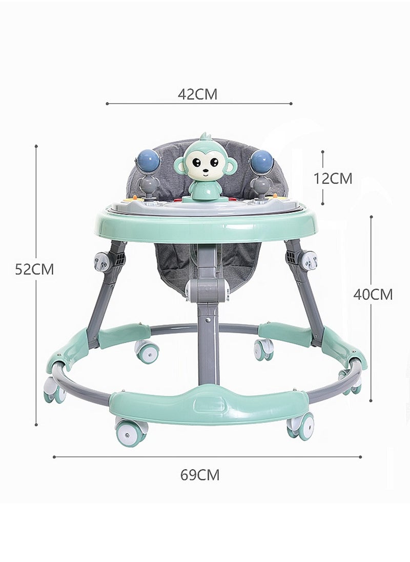 Baby Anti Roll And O-Shaped Learning Walking With Foot Pedals And Detachable Toy Tray