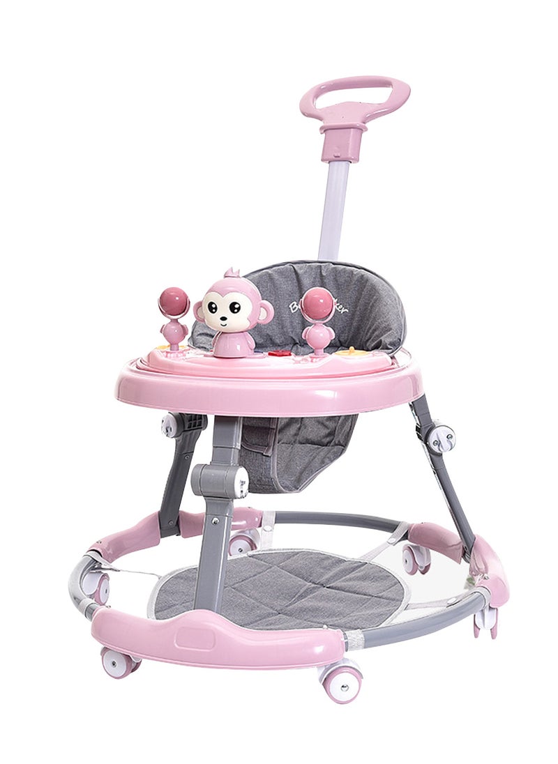 Baby Anti Roll And O-Shaped Learning Walking  With Foot Pedals And Detachable Toy Tray