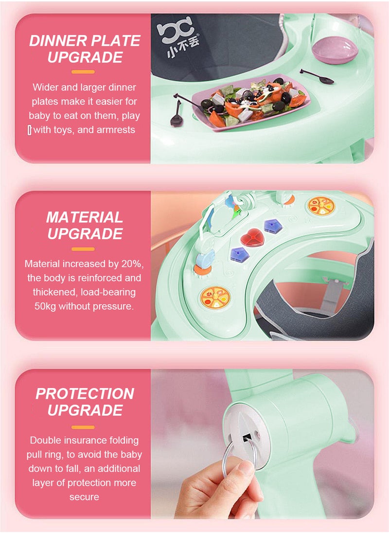 Anti-Roll Baby Learning Walker With Detachable Toy Tray