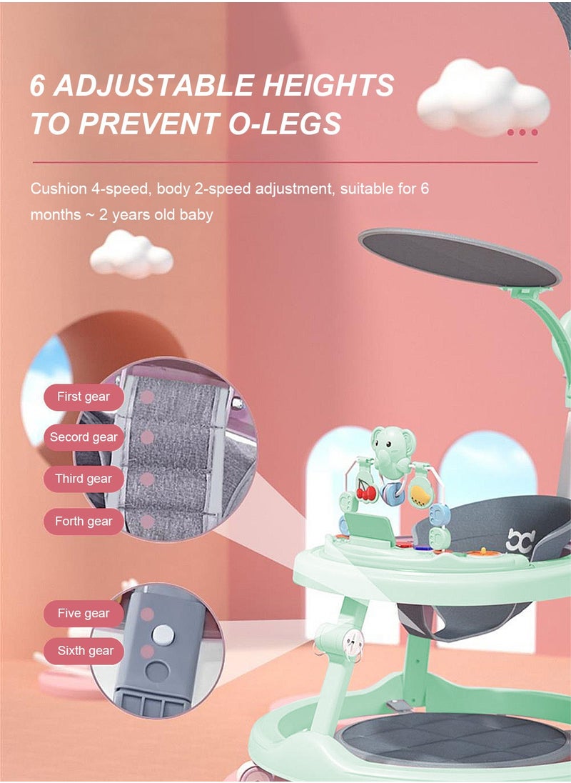 Anti-Roll Baby Learning Walker With Detachable Toy Tray