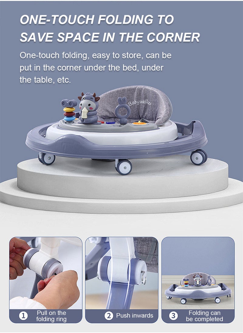 Multifunctional Baby Anti-O-Shaped Leg Push Walker, Learning Walking With Foot Pedals