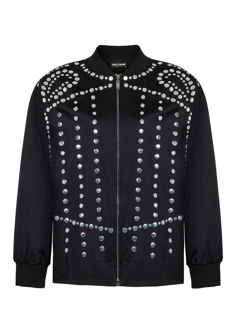 Trocque Satin Bomber Jacket