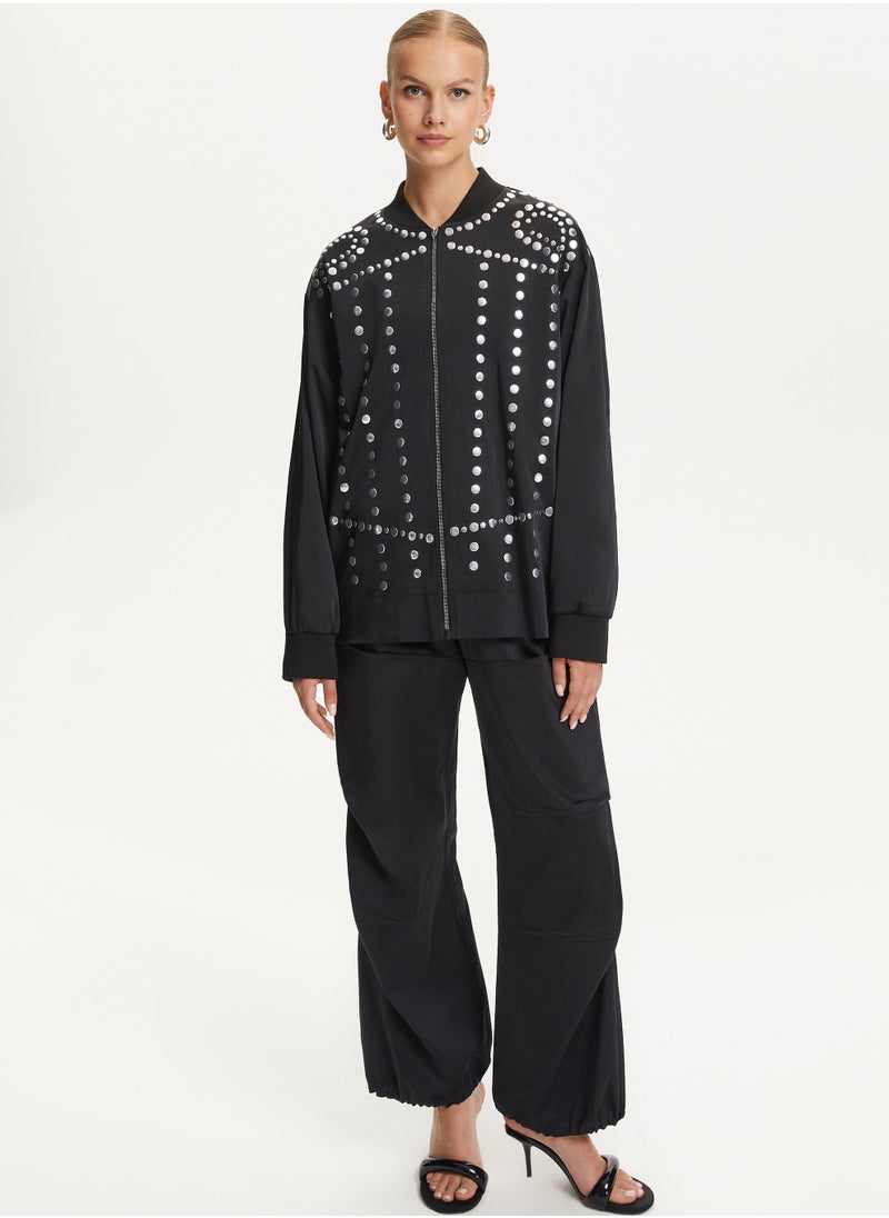 Trocque Satin Bomber Jacket
