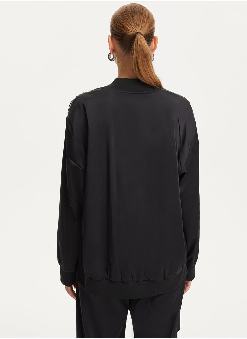 Trocque Satin Bomber Jacket