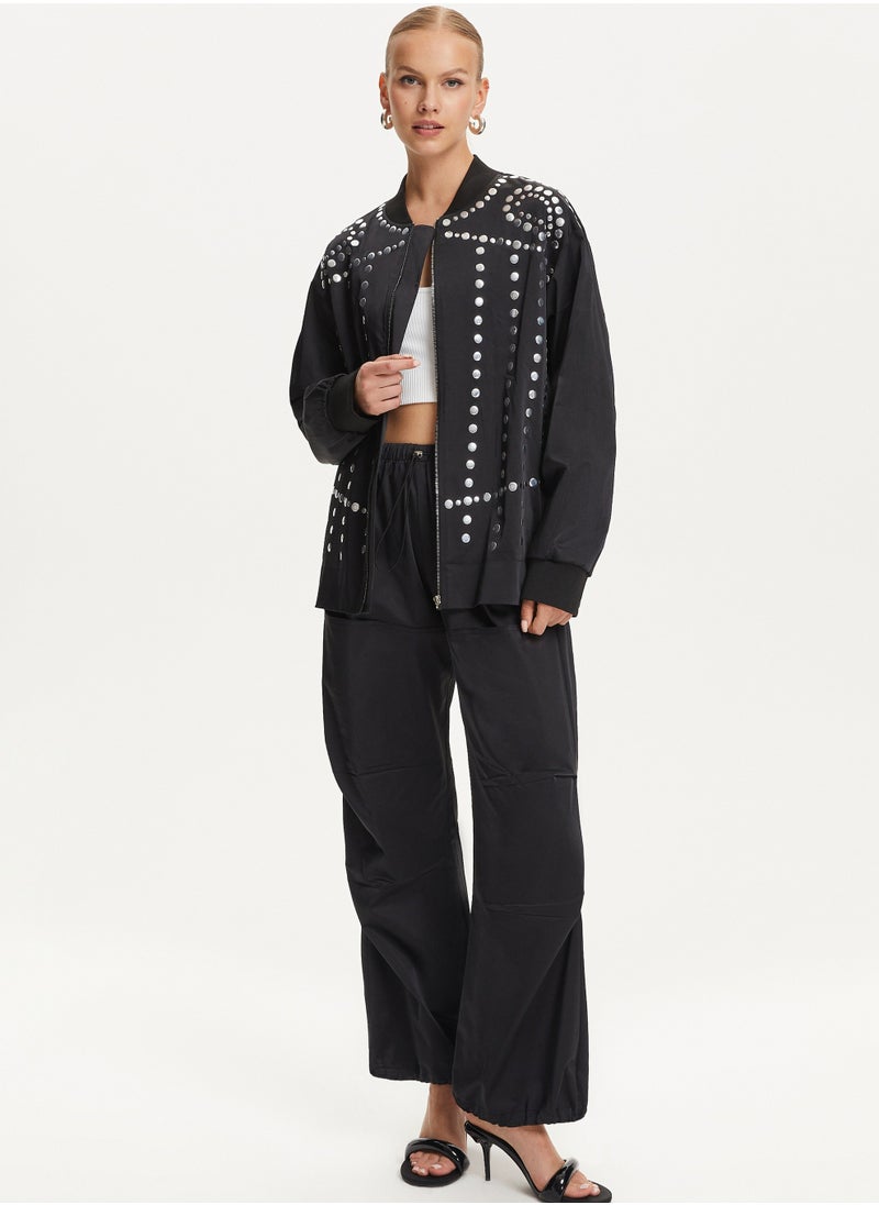Trocque Satin Bomber Jacket