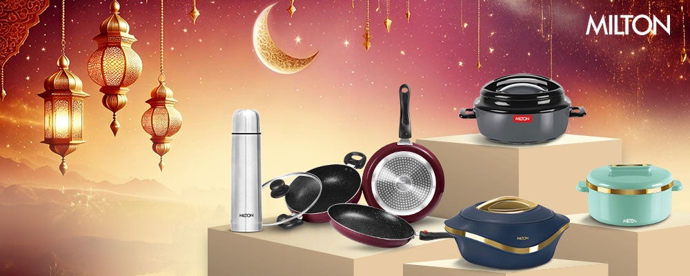 Cookware Set of 4 - Fry Pan (24 cm/1.6 L), Kadhai with Glass Lid (24 cm/2.5 L) & Tawa (25 cm), Induction & Flame Safe, Dishwasher Compatible - Kitchen Jewel Peach 24 cm Fry Pan, 24 cm Kadhai, 25 cm Tawa