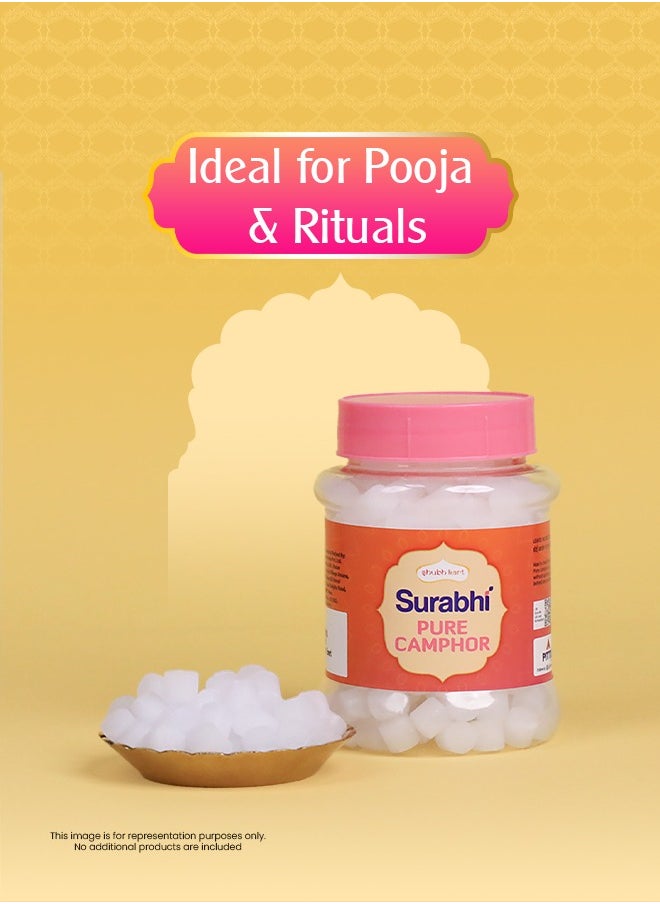 Shubhkart Surabhi 100% Pure Camphor Crystals or Aromatherapy, Incense, Odor Eliminator, Puja