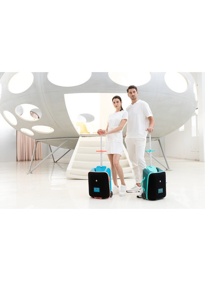 Micro Foldable and Ride-Able Swiss-Designed Luggage Case Carry on for Kids-Ocean Blue | Ride On Luggage | Child Seat Trolley Suitcase | Trolley Suitcase | Eazy-Foldable and Ride-Able Luggage | Ages 18 Months and Up