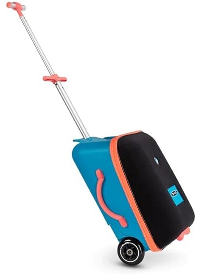 Micro Foldable and Ride-Able Swiss-Designed Luggage Case Carry on for Kids-Ocean Blue | Ride On Luggage | Child Seat Trolley Suitcase | Trolley Suitcase | Eazy-Foldable and Ride-Able Luggage | Ages 18 Months and Up