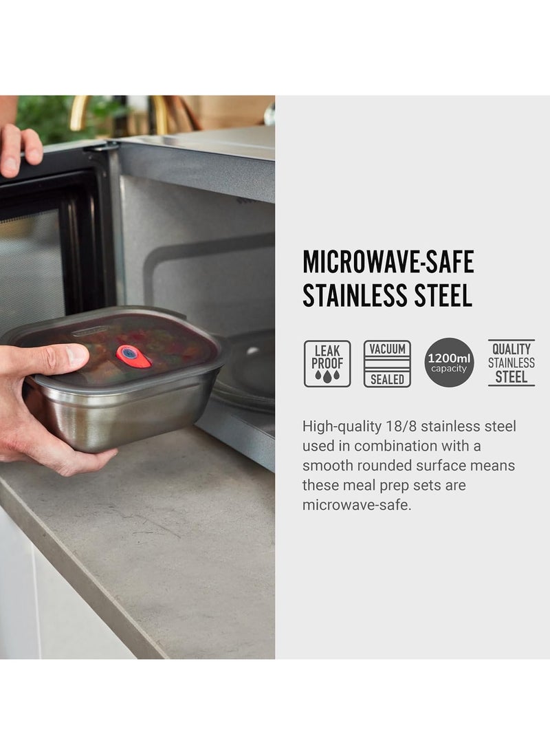 Microwave Safe Stainless Steel Food Box 1.2L