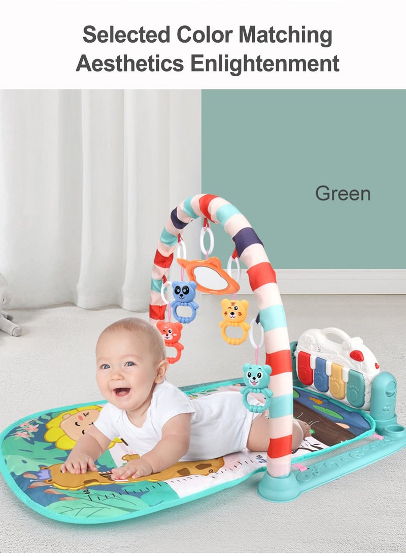 Baby Gyms Play Mats Musical Activity Center Baby Piano Gym Mat Tummy Time Padded Mat for Newborn Toddler Infants