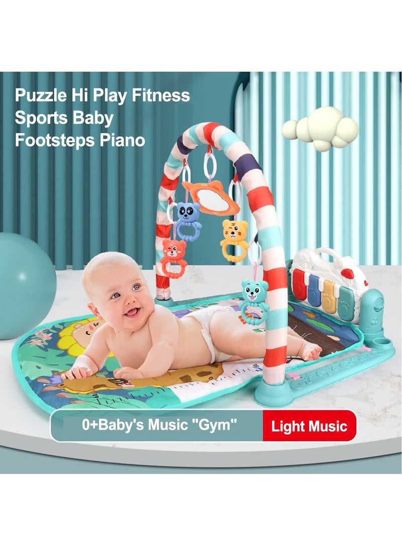 Baby Gyms Play Mats Musical Activity Center Baby Piano Gym Mat Tummy Time Padded Mat for Newborn Toddler Infants