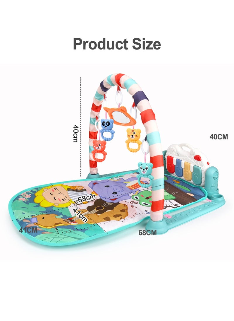 Baby Gyms Play Mats Musical Activity Center Baby Piano Gym Mat Tummy Time Padded Mat for Newborn Toddler Infants