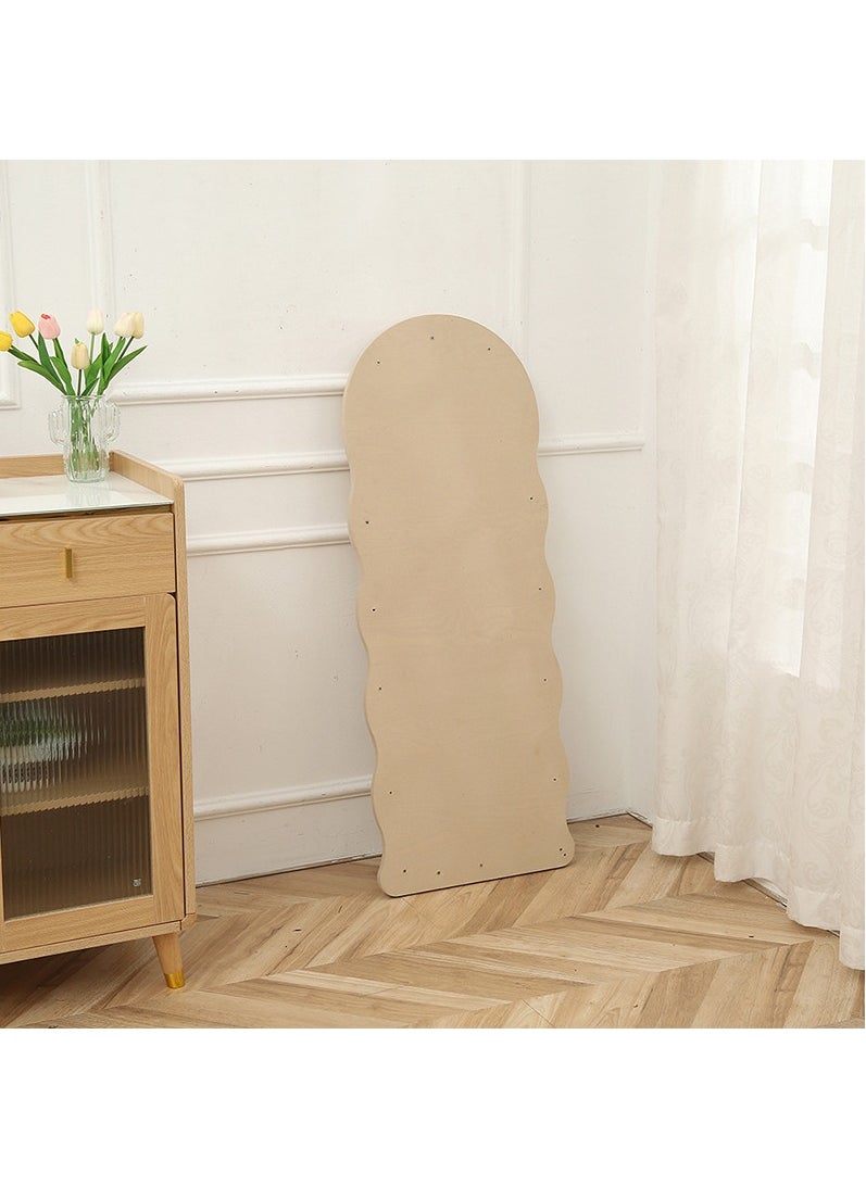 150X45CM Wavy Floor Mirror,Full Length Mirror, Arched Standing Mirror Full Length, Cloud Shaped Flannel Wall Mirror, Dressing Body Mirror Hanging or Leaning Against Wall for Bedroom