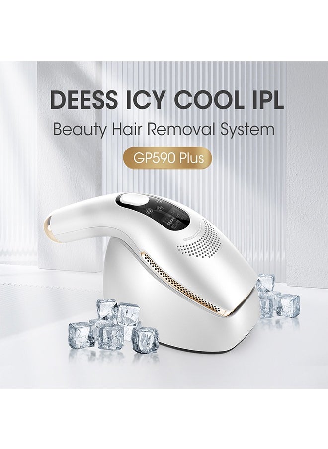 GP590 Plus Painless Ice Cold Hair Removal Device With 1 Hair Removal Lenses Ramadan Gift for Friends and Family