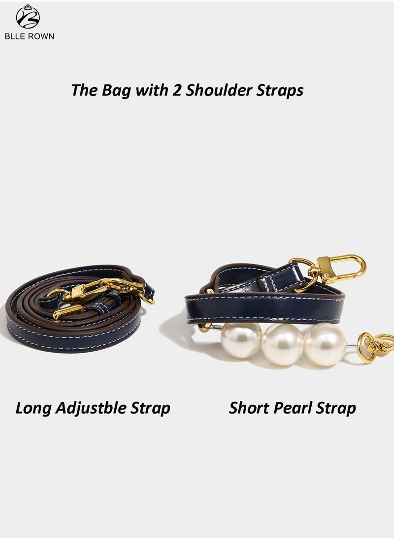 Lightweight  Minimalist Women's Handbags With Pearl Decoration,Portable Crossbody Bag Shoulder Bags For Ladies